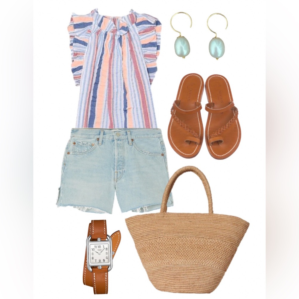 Ulla Johnson Adana Seersucker Top In Sky